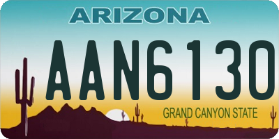 AZ license plate AAN6130