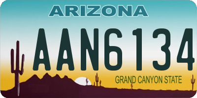 AZ license plate AAN6134