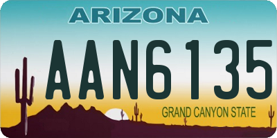 AZ license plate AAN6135