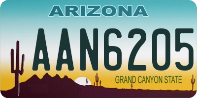 AZ license plate AAN6205