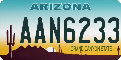 AZ license plate AAN6233