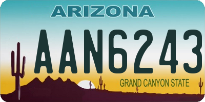 AZ license plate AAN6243