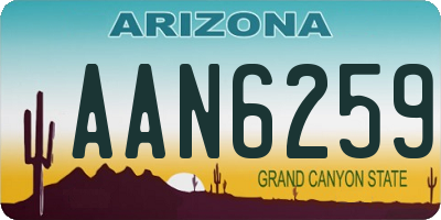 AZ license plate AAN6259