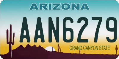 AZ license plate AAN6279