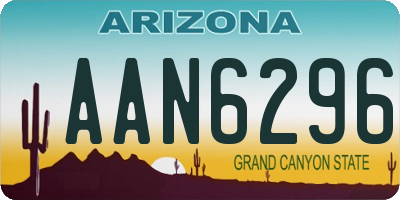 AZ license plate AAN6296