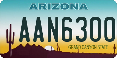 AZ license plate AAN6300