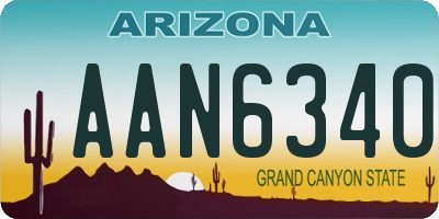 AZ license plate AAN6340