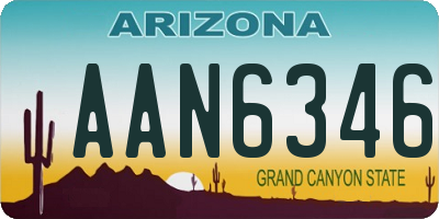 AZ license plate AAN6346