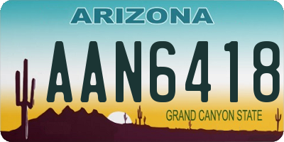 AZ license plate AAN6418
