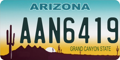 AZ license plate AAN6419