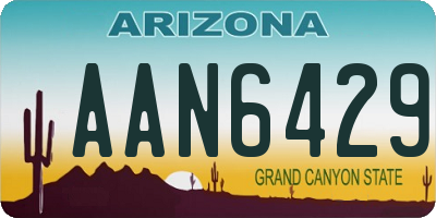 AZ license plate AAN6429