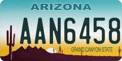 AZ license plate AAN6458