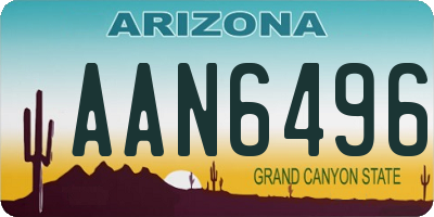 AZ license plate AAN6496