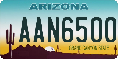 AZ license plate AAN6500