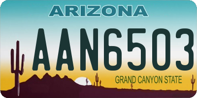 AZ license plate AAN6503