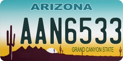AZ license plate AAN6533