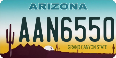 AZ license plate AAN6550