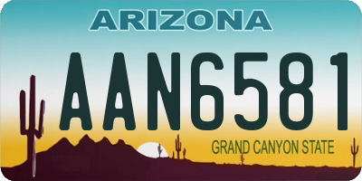 AZ license plate AAN6581