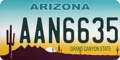 AZ license plate AAN6635