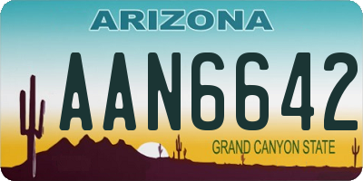 AZ license plate AAN6642