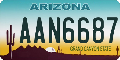 AZ license plate AAN6687