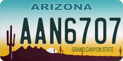 AZ license plate AAN6707