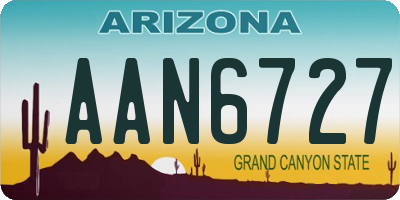 AZ license plate AAN6727