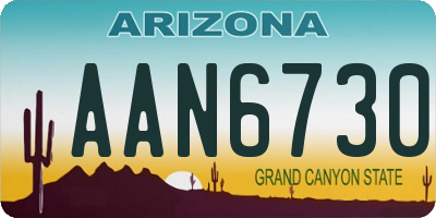 AZ license plate AAN6730