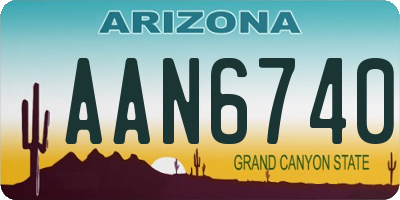 AZ license plate AAN6740