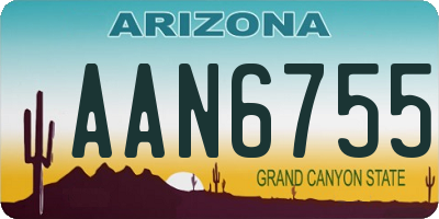 AZ license plate AAN6755