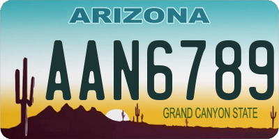 AZ license plate AAN6789