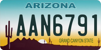 AZ license plate AAN6791