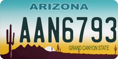 AZ license plate AAN6793