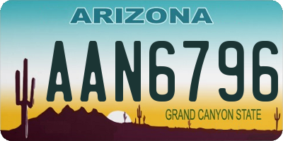 AZ license plate AAN6796