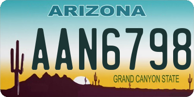 AZ license plate AAN6798