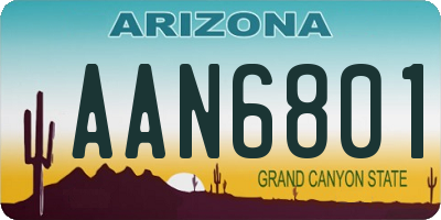 AZ license plate AAN6801