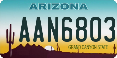 AZ license plate AAN6803