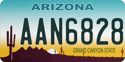 AZ license plate AAN6828