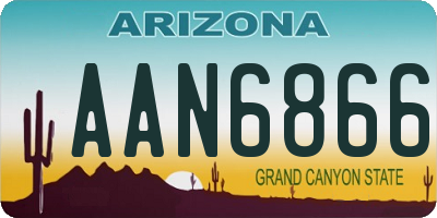 AZ license plate AAN6866