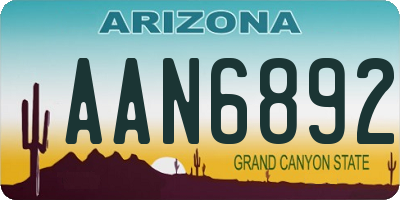 AZ license plate AAN6892