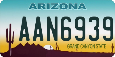 AZ license plate AAN6939