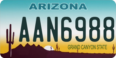 AZ license plate AAN6988