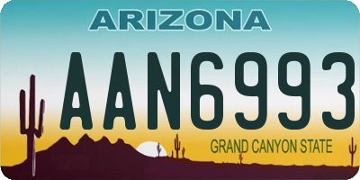 AZ license plate AAN6993