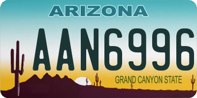 AZ license plate AAN6996