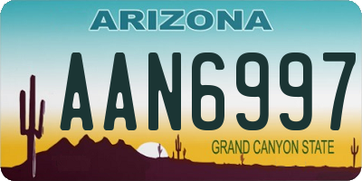 AZ license plate AAN6997