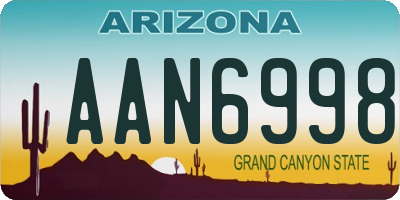AZ license plate AAN6998