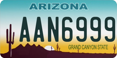 AZ license plate AAN6999