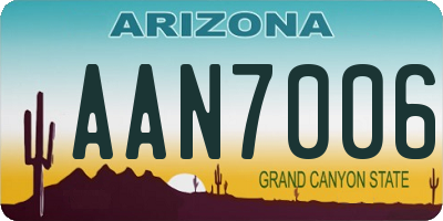 AZ license plate AAN7006