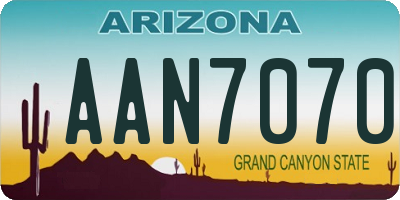 AZ license plate AAN7070