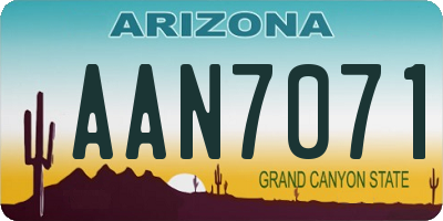 AZ license plate AAN7071